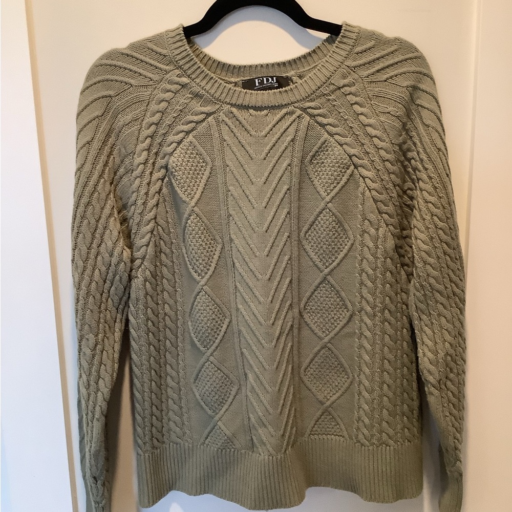 French Dressing Jeans - Cable Knit Sweater - Sage